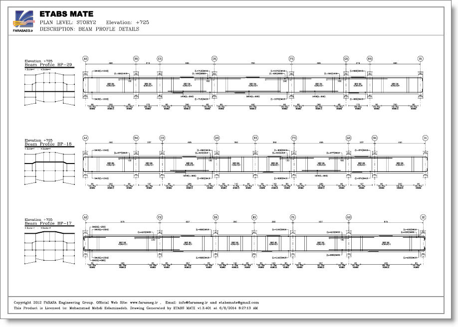 ETABS MATE - Beam Profile Drawings Sample