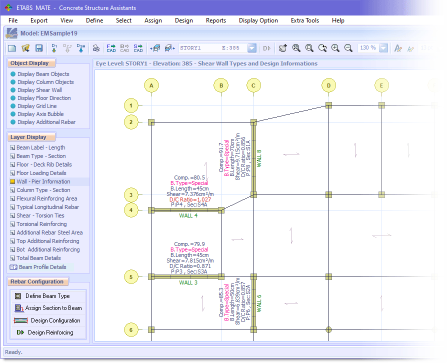 ETABS MATE - Shear Wall Information